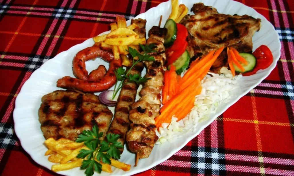 Bulgarian mixed grill and local food